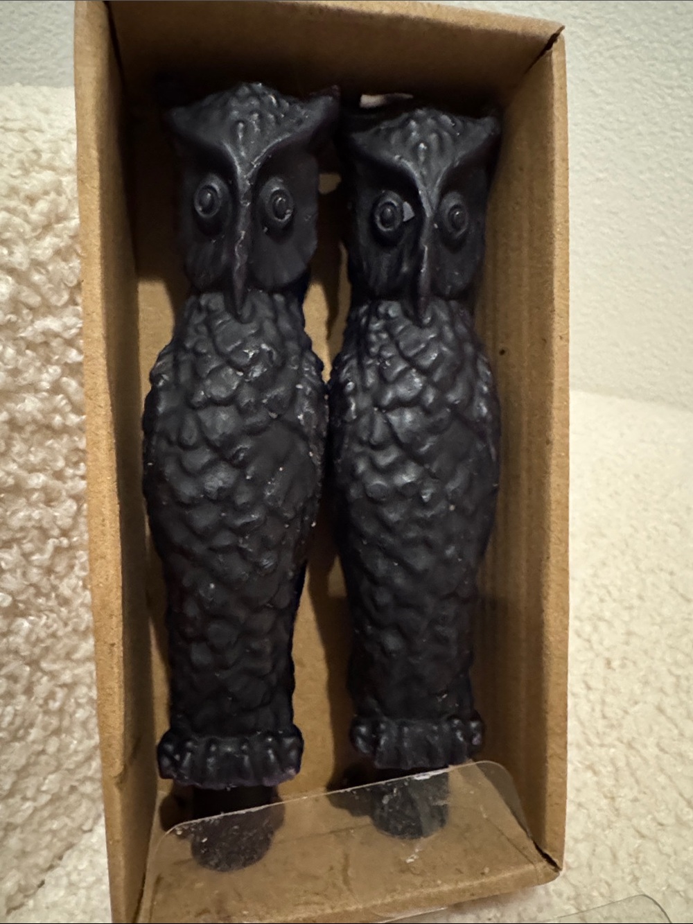 Anthropologie‎ Black Owl Pair Decorative taper Candles